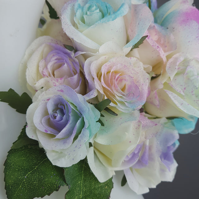 "Fée" OTT Pastel Rainbow Rose Moulded Shoulder/Neckpiece