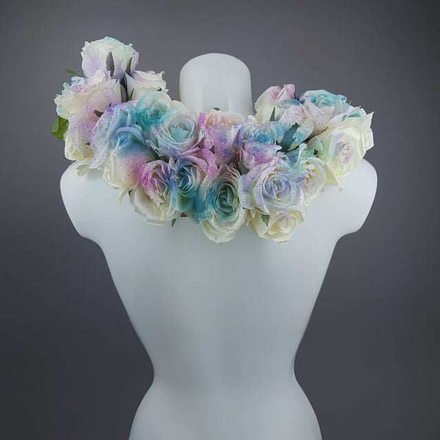 "Fée" OTT Pastel Rainbow Rose Moulded Shoulder/Neckpiece
