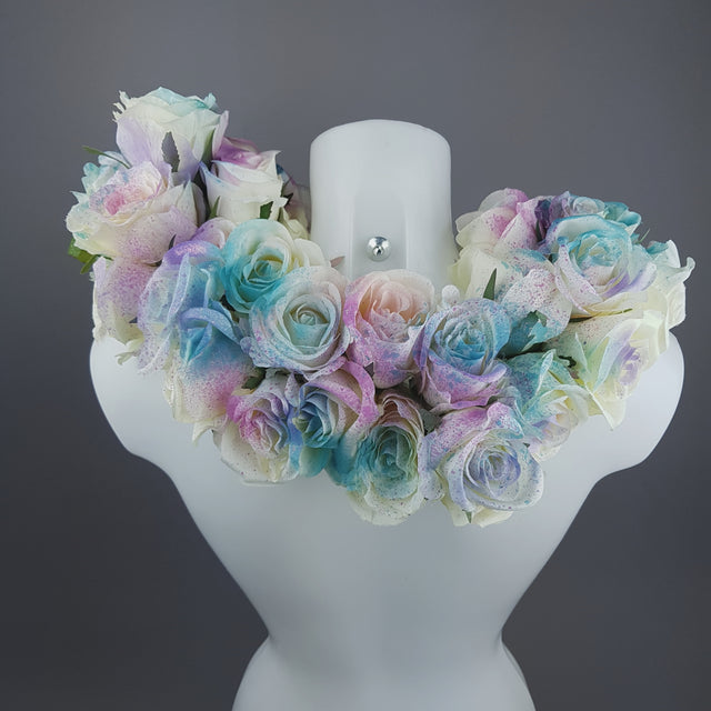 "Fée" OTT Pastel Rainbow Rose Moulded Shoulder/Neckpiece