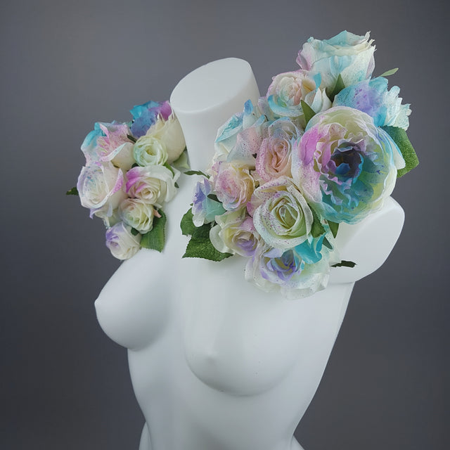 "Fée" OTT Pastel Rainbow Rose Moulded Shoulder/Neckpiece