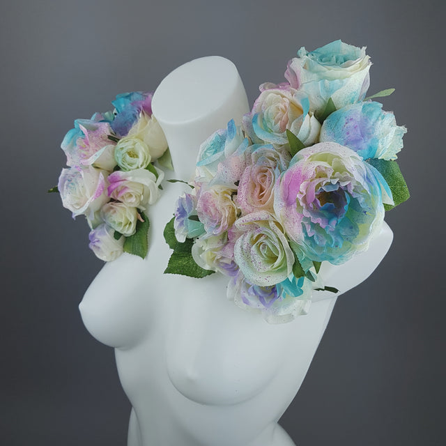 "Fée" OTT Pastel Rainbow Rose Moulded Shoulder/Neckpiece