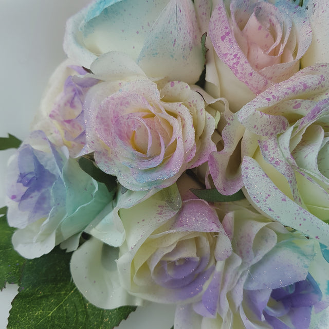 "Fée" OTT Pastel Rainbow Rose Moulded Shoulder/Neckpiece