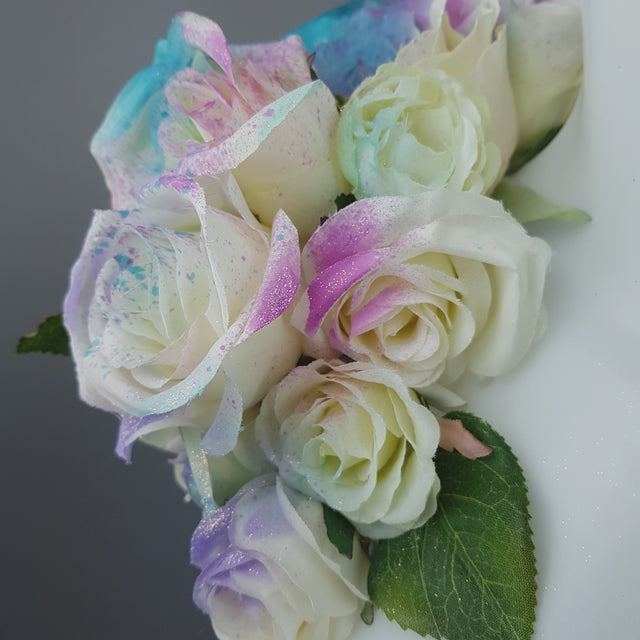 "Fée" OTT Pastel Rainbow Rose Moulded Shoulder/Neckpiece