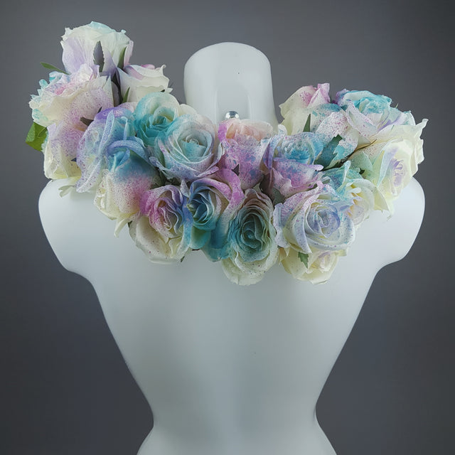 "Fée" OTT Pastel Rainbow Rose Moulded Shoulder/Neckpiece