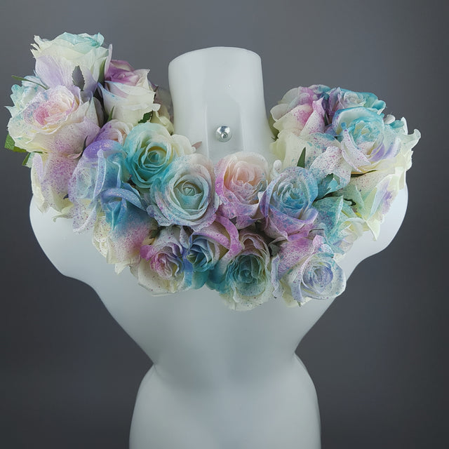 "Fée" OTT Pastel Rainbow Rose Moulded Shoulder/Neckpiece