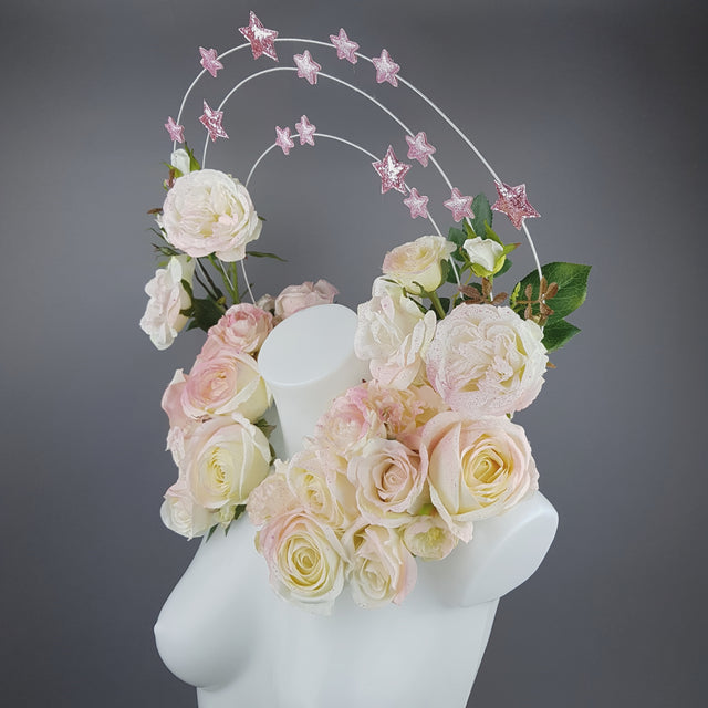 "Aureola" Pastel Pink Rose Halo Moulded Shoulder/Neckpiece