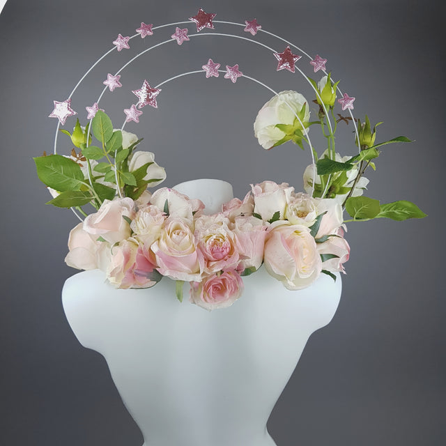 "Aureola" Pastel Pink Rose Halo Moulded Shoulder/Neckpiece