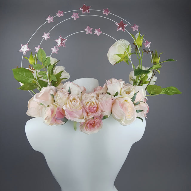 "Aureola" Pastel Pink Rose Halo Moulded Shoulder/Neckpiece