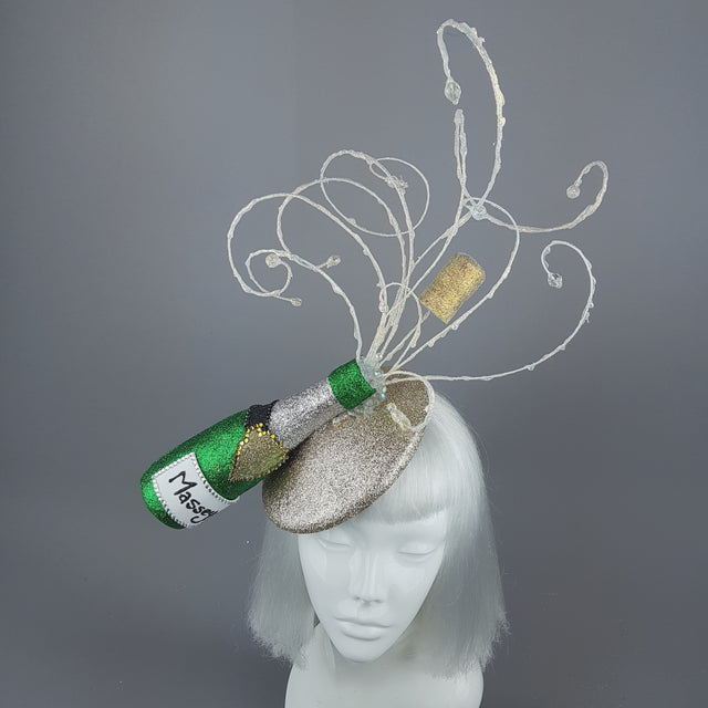 "Bolle" Champagne Bottle Glitter Hat