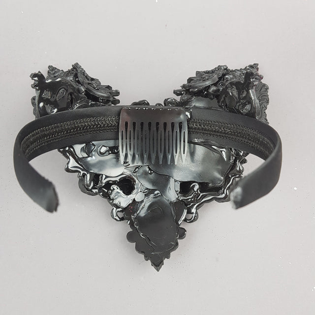 "Murciélago" Black Filigree Baroque Gothic Bat Ears