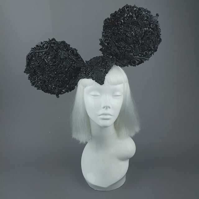 "Souris Noire" Black Filigree Baroque Gothic Ears