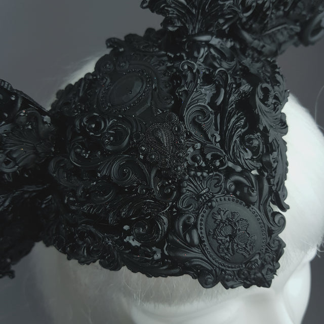 "Souris Noire" Black Filigree Baroque Gothic Ears
