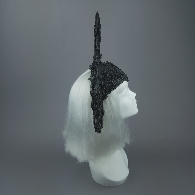 "Souris Noire" Black Filigree Baroque Gothic Ears