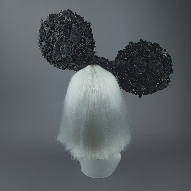 "Souris Noire" Black Filigree Baroque Gothic Ears