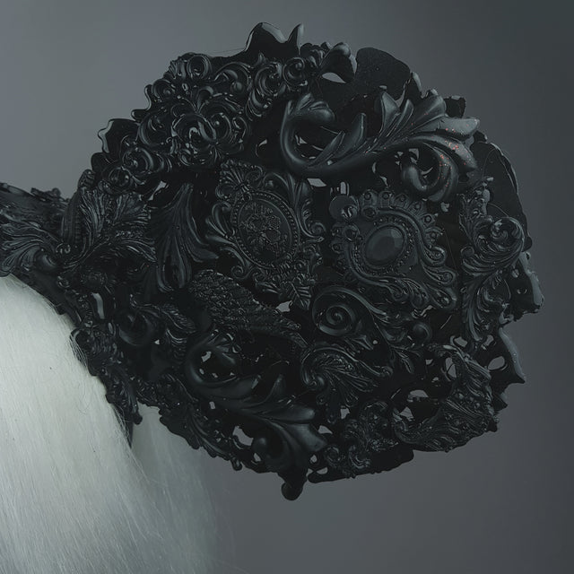"Souris Noire" Black Filigree Baroque Gothic Ears