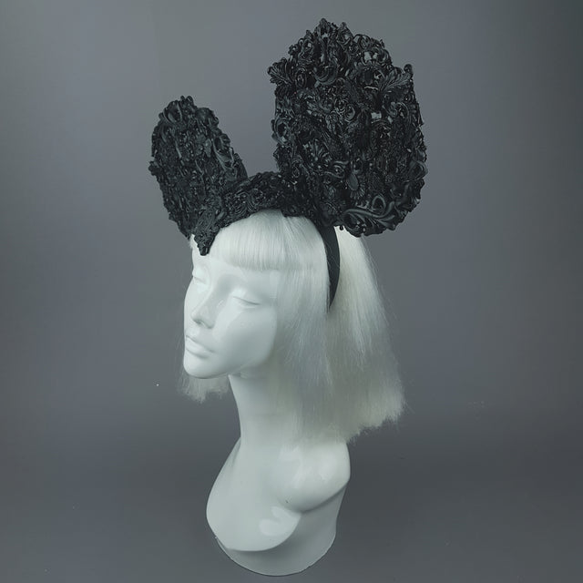 "Souris Noire" Black Filigree Baroque Gothic Ears
