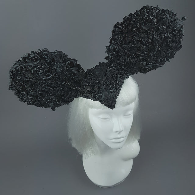 "Souris Noire" Black Filigree Baroque Gothic Ears