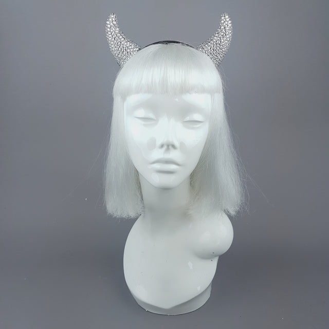 "Miss Lucifer’" Clear Crystal Horns Headband