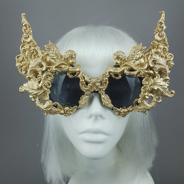 "Gothica" Gold Filigree Ornate Sunglasses