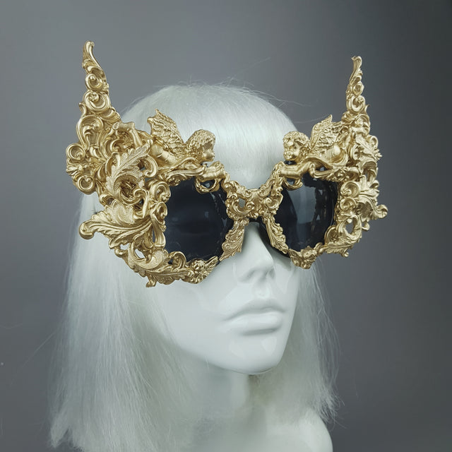 "Gothica" Gold Filigree Ornate Sunglasses