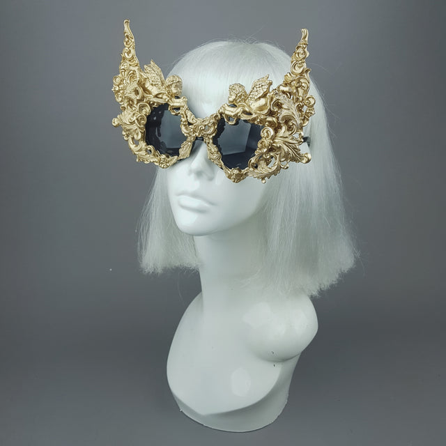 "Gothica" Gold Filigree Ornate Sunglasses