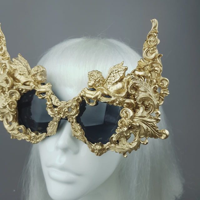"Gothica" Gold Filigree Ornate Sunglasses