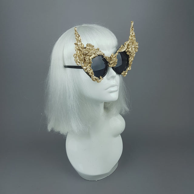 "Mystique" Gold Unicorn Filigree Sunglasses