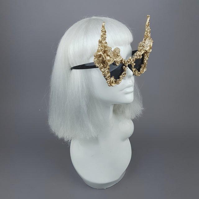 "Decadence" Outrageous Gold Filigree Sunglasses