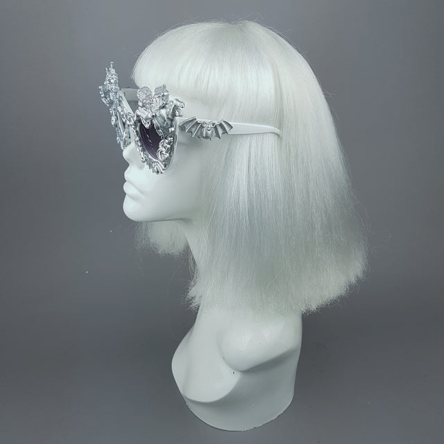 "Kalma" Silver Filigree & Bat Ornate Sunglasses