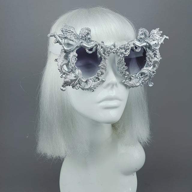 "Seraphim" Silver Filigree Ornate Cherub Sunglasses
