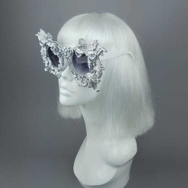 "Seraphim" Silver Filigree Ornate Cherub Sunglasses