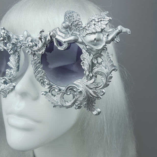 "Seraphim" Silver Filigree Ornate Cherub Sunglasses