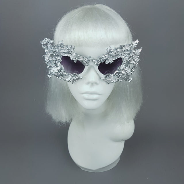 "Lamia" Silver Filigree Catseye Sunglasses