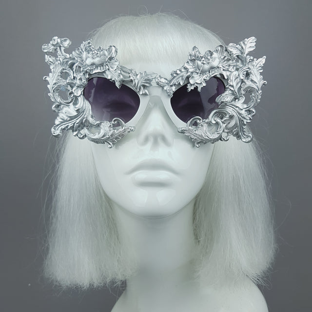 "Lamia" Silver Filigree Catseye Sunglasses