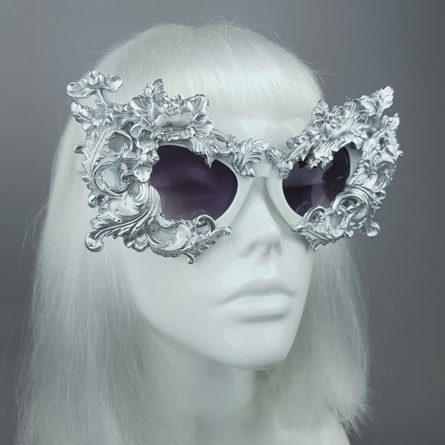 "Lamia" Silver Filigree Catseye Sunglasses