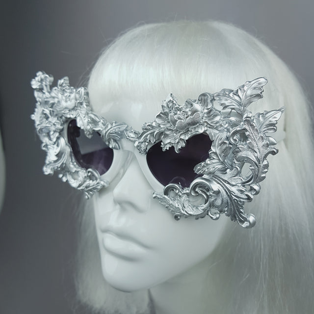 "Lamia" Silver Filigree Catseye Sunglasses