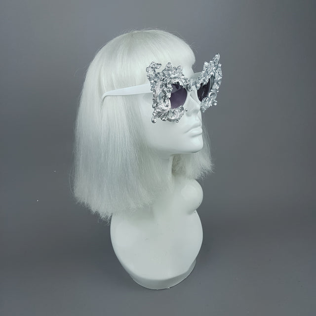 "Lamia" Silver Filigree Catseye Sunglasses