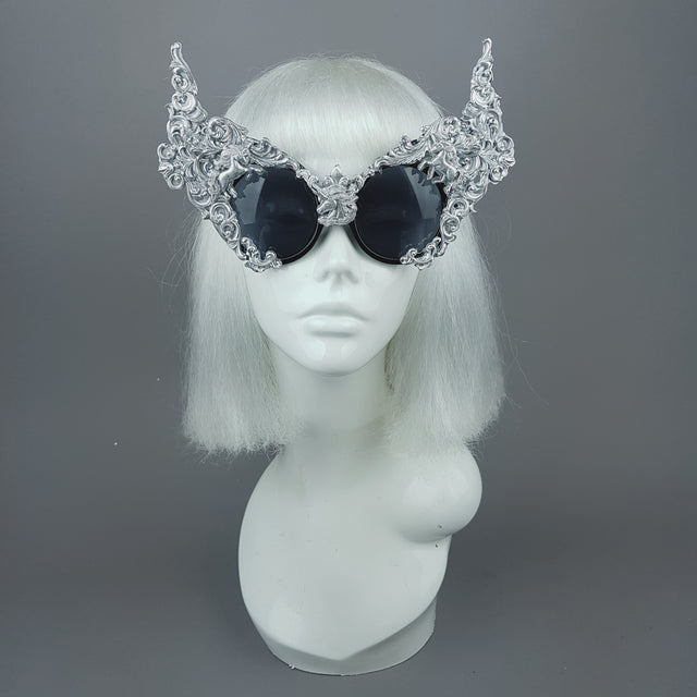 "Mystique" Silver Unicorn Filigree Sunglasses