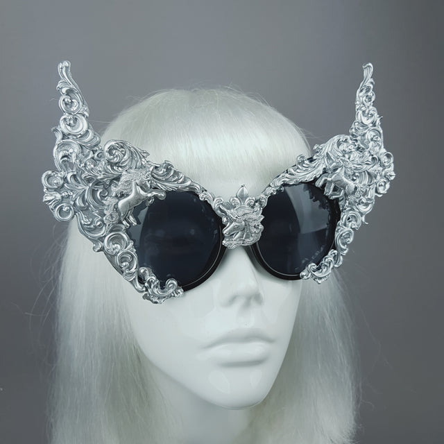 "Mystique" Silver Unicorn Filigree Sunglasses