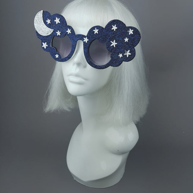 "Bewitch" Glitter Moon, Stars & Cloud Sunglasses