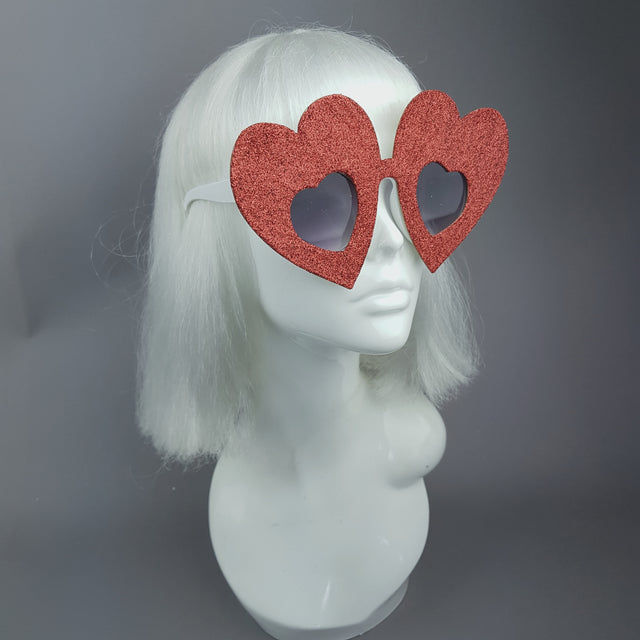 PICK ANY COLOUR Glitter!!!! Heart Sunglasses