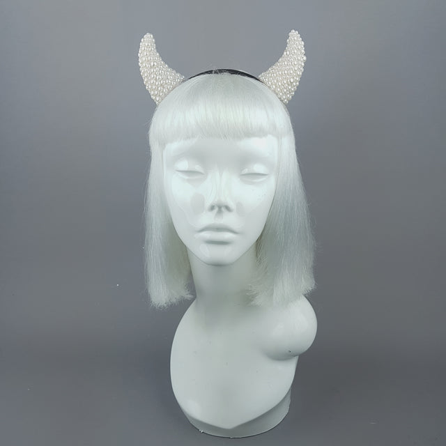 "Suspiria" Pearl Devil Horns Headband