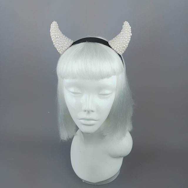 "Suspiria" Pearl Devil Horns Headband