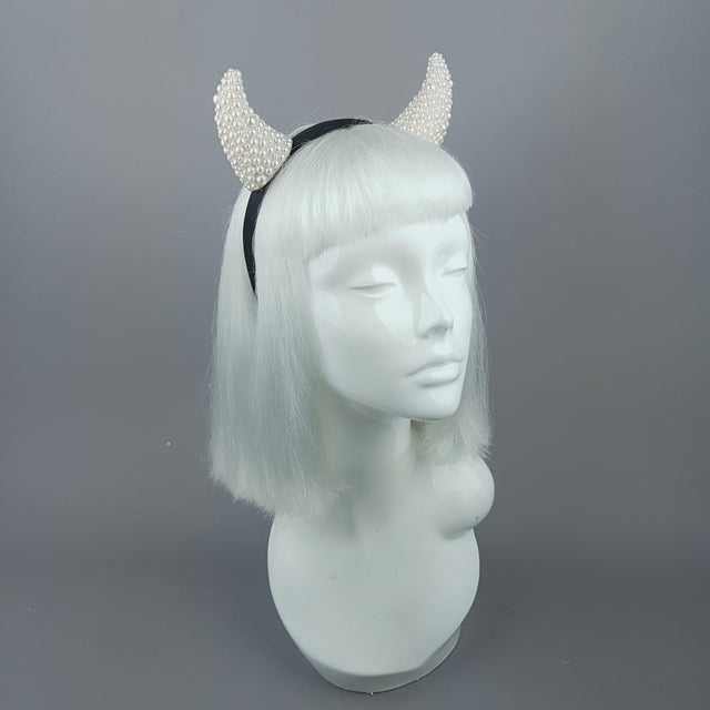 "Suspiria" Pearl Devil Horns Headband