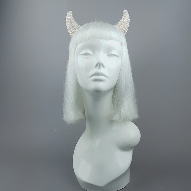 "Suspiria" Pearl Devil Horns Headband