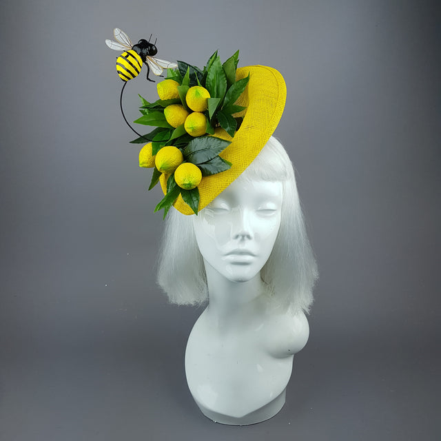 "Zest" Lemon & Bee Fascinator Hat