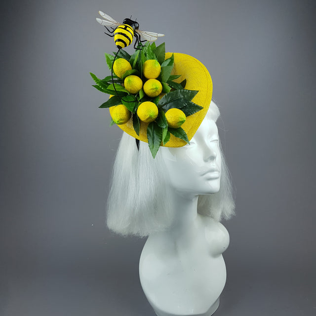 "Zest" Lemon & Bee Fascinator Hat