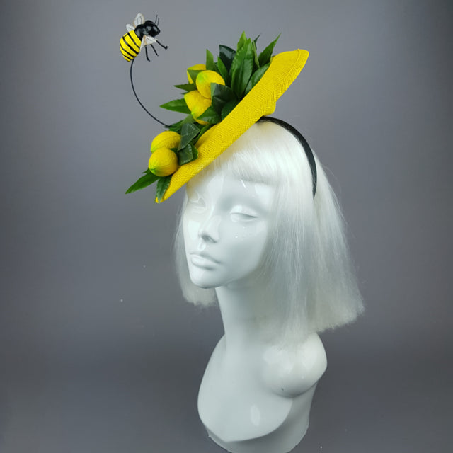 "Zest" Lemon & Bee Fascinator Hat