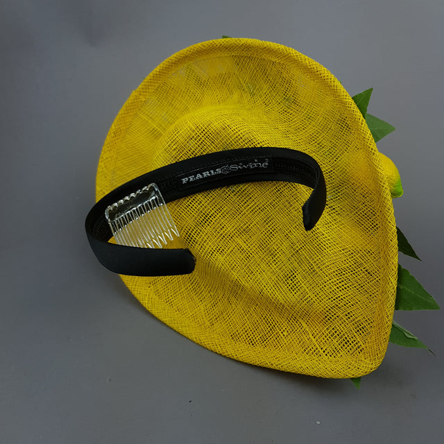 "Zest" Lemon & Bee Fascinator Hat