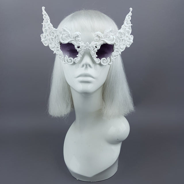 "Decadence" Outrageous White Filigree Sunglasses